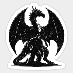 Bigfoot Sasquatch Year of The Dragon Pet Cryptid Legend Believer Silhouette Sticker